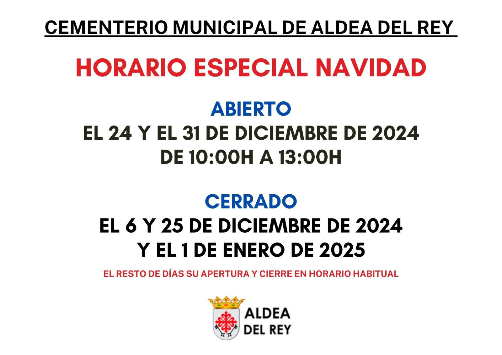 horario cementerio navidad