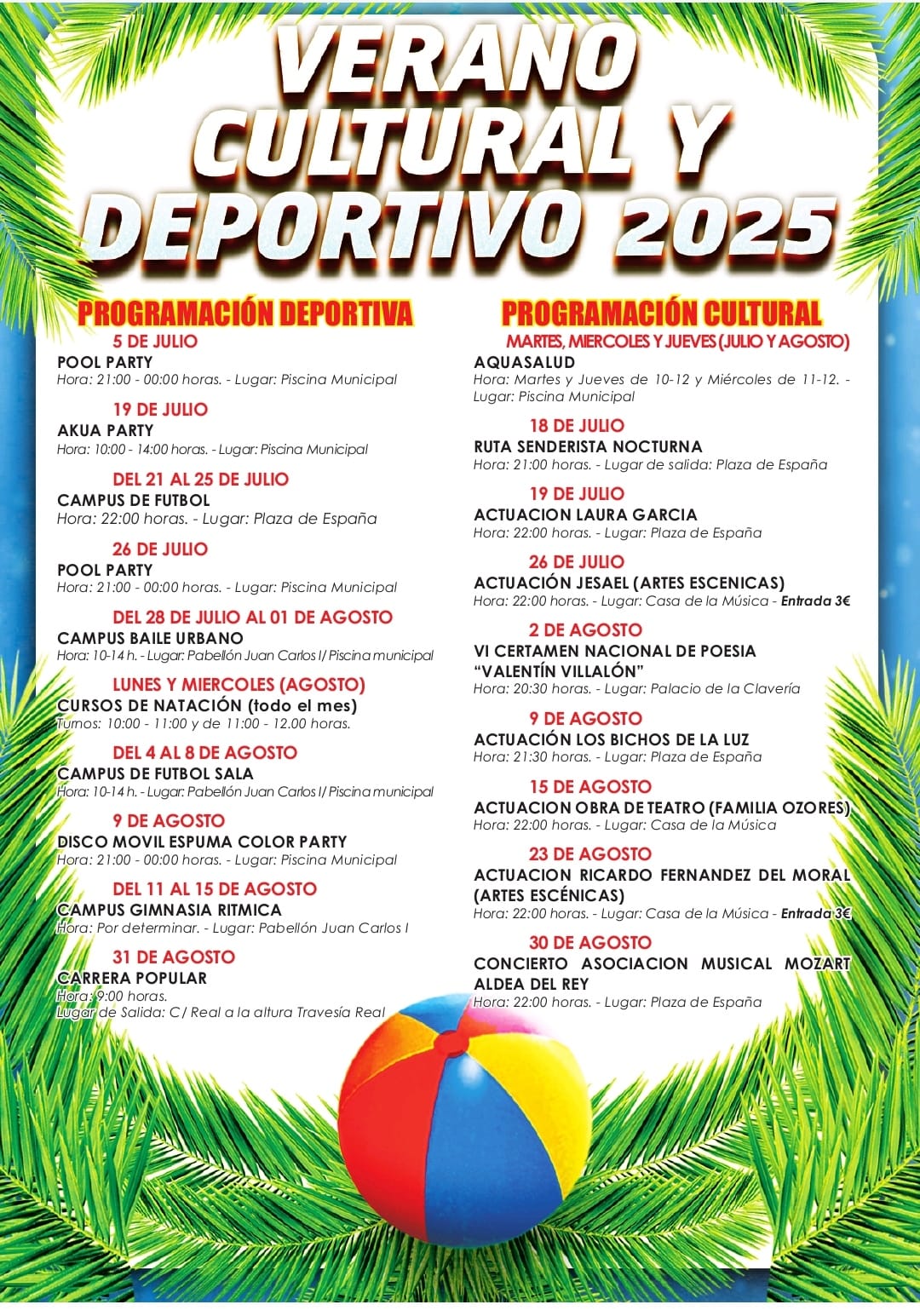 verano cultural deportivo 2025